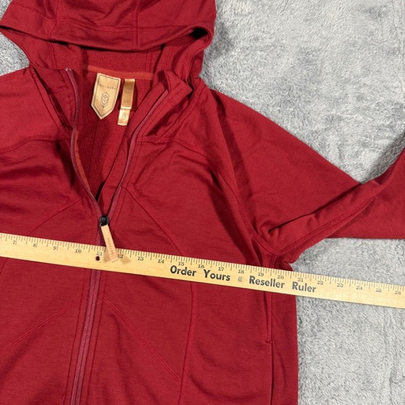 INDYGENA Women's Crimson Red Full Zip Hoodie Jacket Soft Touch Size Large - Picture 5 of 6